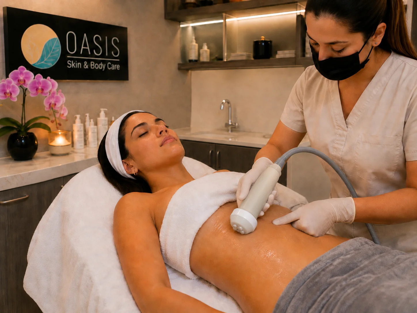 Tratamiento corporal realizado en OASIS Skin & Body Care